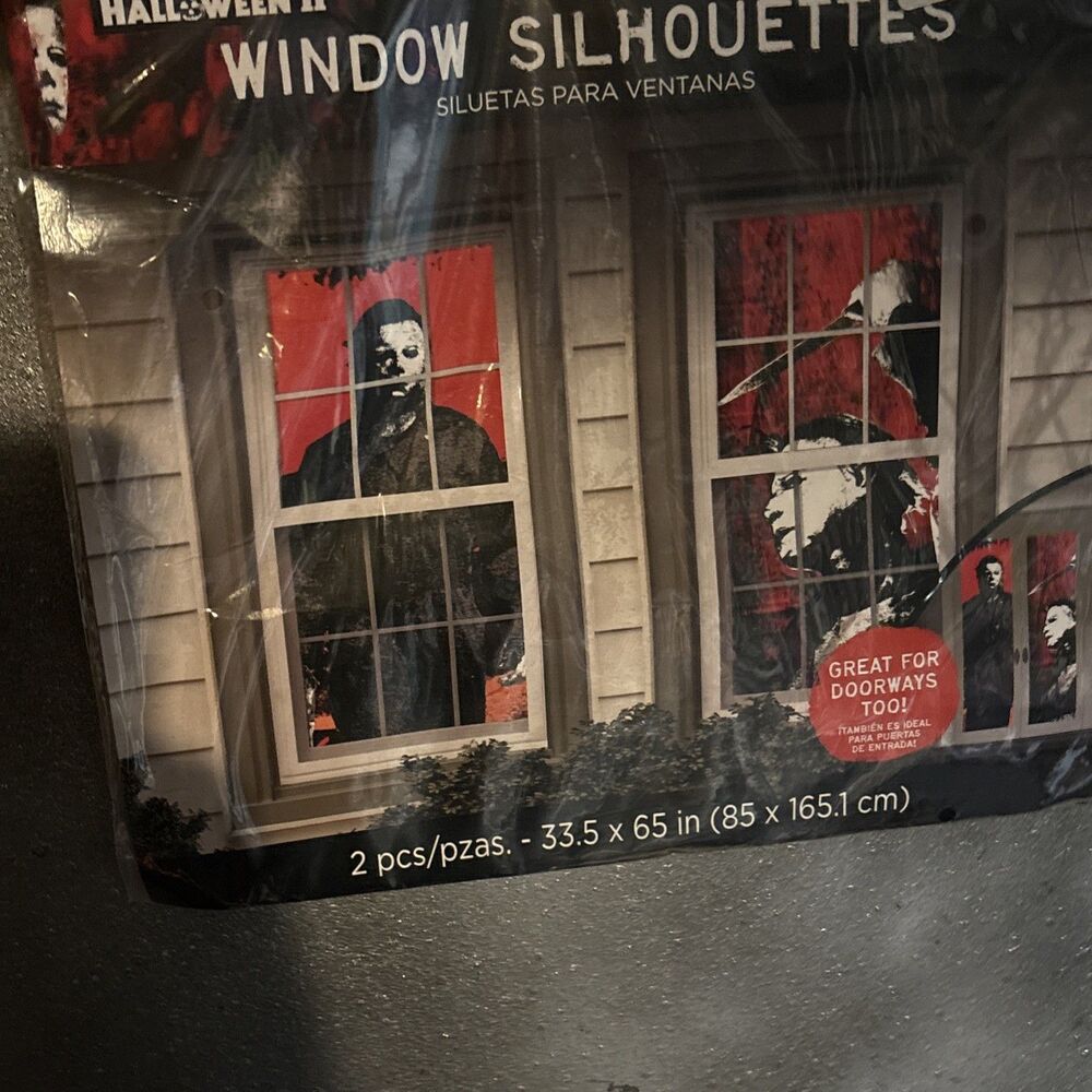 NEW Halloween II Window Silhouettes Michael Myers 2 Pack 33.5 x 65 Universal